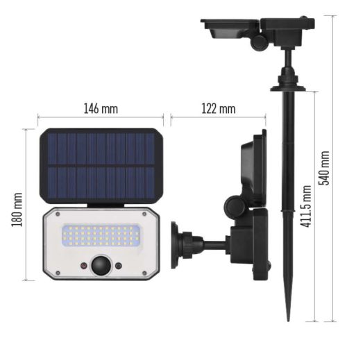 EMOS ZG132S, LED SOLAR reflektor hordozható SPILO, PIR,  1500lm IP54 természetes fehér