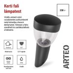 EMOS ZGA020P, LED kerti fali lámpa, 12 x 12 x 33 cm, 1 x E27, 15 W