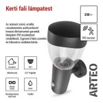 EMOS ZGA040P, LED kerti fali lámpa, 16,4 x 12 x 29,5 cm, 1 x E27, 15 W