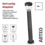 EMOS ZGA0C0P, LED kerti oszloplámpa, 12 x 12 x 80 cm, 1 x E27, 15 W