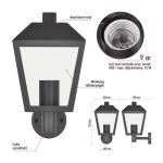 EMOS ZGB010P, LED kerti fali lámpa, 19,8 x 15 x 27,8 cm, 1 x E27, 15 W