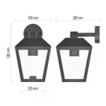 EMOS ZGB020P, LED kerti fali lámpa, 18 x 15 x 24,5 cm, 1 x E27, 15 W