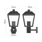 EMOS ZGB040P, LED kerti fali lámpa szürkületérzékelővel, 19,8 x 15 x 29,8 cm, 1 x E27, 15 W