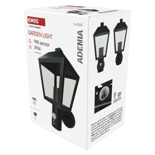 EMOS ZGB040P, LED kerti fali lámpa szürkületérzékelővel, 19,8 x 15 x 29,8 cm, 1 x E27, 15 W