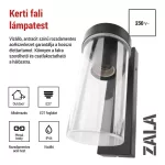 EMOS ZGC010P, Kerti fali lámpa ZALA, 14,5 x 8,9 x 26,2 cm, 1 x E27, 15 W