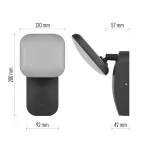 EMOS ZGE014L, LED kerti fali lámpa, 12 x 12 x 20 cm, 12,5 W, meleg fehér
