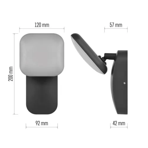EMOS ZGE014L, LED kerti fali lámpa, 12 x 12 x 20 cm, 12,5 W, meleg fehér