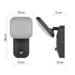 EMOS ZGE044L, LED kerti fali lámpa NIKA szürkületérzékelővel, 12 x 12 x 20 cm, 12,8 W, meleg fehér