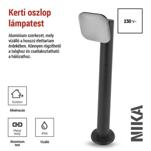 EMOS ZGE0A4L, LED kerti oszloplámpa, 12 x 12 x 50 cm, 12,5 W, meleg fehér