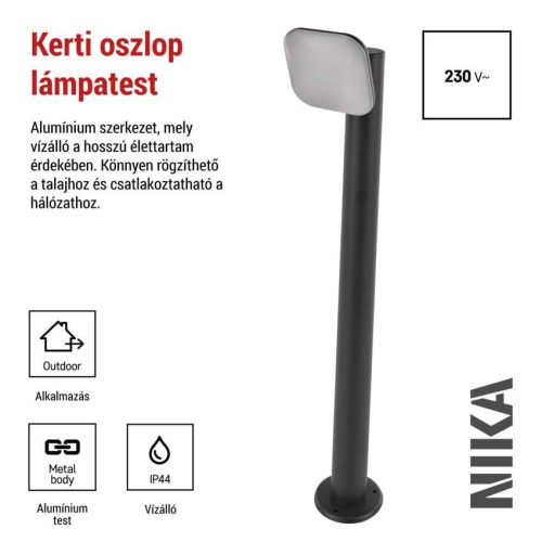 EMOS ZGE0C4L, LED kerti oszloplámpa, 12 x 12 x 80 cm, 12,5 W, meleg fehér