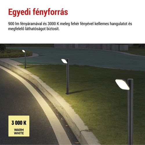 EMOS ZGE0C4L, LED kerti oszloplámpa, 12 x 12 x 80 cm, 12,5 W, meleg fehér