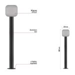 EMOS ZGE0C4L, LED kerti oszloplámpa, 12 x 12 x 80 cm, 12,5 W, meleg fehér