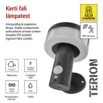 EMOS ZGJ044S, LED napelemes kerti fali lámpa TERION szürkületérzékelővel, 12,5 x 14,7 x 14,2 cm