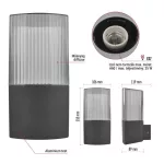 EMOS ZGL010P, LED kerti fali lámpa, 11,9 x 10,6 x 21,8 cm, 1 x E27, 25 W