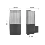 EMOS ZGL010P, LED kerti fali lámpa, 11,9 x 10,6 x 21,8 cm, 1 x E27, 25 W