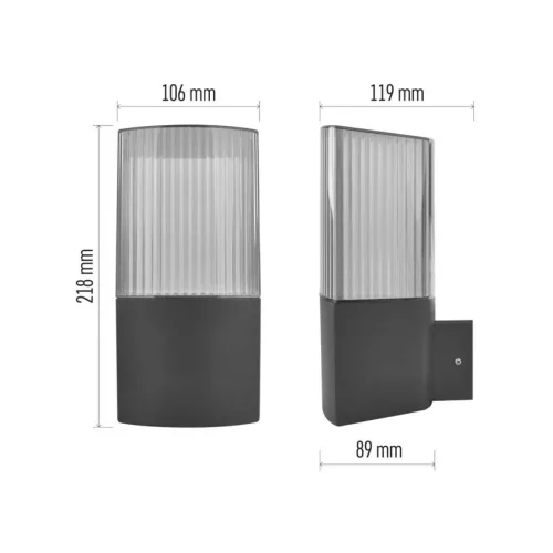 EMOS ZGL010P, LED kerti fali lámpa, 11,9 x 10,6 x 21,8 cm, 1 x E27, 25 W