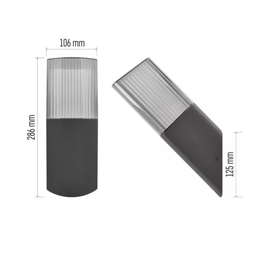 EMOS ZGL020P, LED kerti fali lámpa, 10,6 x 8,8 x 28, cm, 1 x E27, 25 W