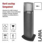 EMOS ZGL0A0P, LED kerti oszloplámpa, 15,3 x 13,3 x 45 cm, 1 x E27, 25 W