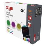EMOS ZIW154R, GoSmart LED reflektor - 85 cm-es lánc, 4 rész, 7 W, RGBIC+CCT, dimmelhető, WiFi