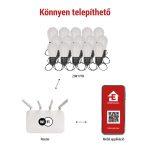 EMOS ZIW17FR, GoSmart LED fényfüzér – 15× parti izzók, 15 m, kültéri és beltéri, RGBIC WiFi