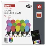 EMOS ZIW17FR, GoSmart LED fényfüzér – 15× parti izzók, 15 m, kültéri és beltéri, RGBIC WiFi