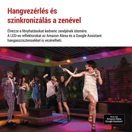 EMOS ZIW184R, GoSmart kültéri LED reflektor, kezdő készlet, 3 darab, 14 W, RGBIC dimmelhető, WiFi