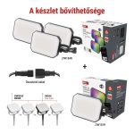 EMOS ZIW184R, GoSmart kültéri LED reflektor, kezdő készlet, 3 darab, 14 W, RGBIC dimmelhető, WiFi