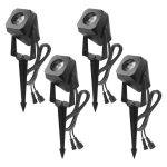 EMOS ZIW194R, GoSmart kültéri LED spotlámpa, kezdő készlet, 4 darab, 7 W, RGBIC dimmelhető, WiFi