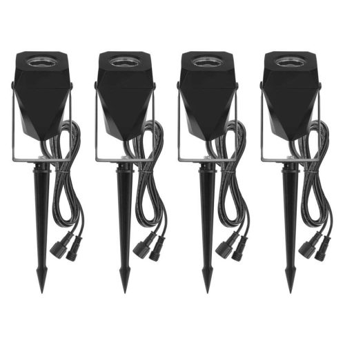 EMOS ZIW194R, GoSmart kültéri LED spotlámpa, kezdő készlet, 4 darab, 7 W, RGBIC dimmelhető, WiFi