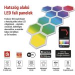 EMOS ZIW22AR, GoSmart LED-es lámpatest Hexagon, indító készlet, 10 rész, 19 W, RGBIC dimmelhető, WiFi
