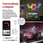EMOS ZIW22AR, GoSmart LED-es lámpatest Hexagon, indító készlet, 10 rész, 19 W, RGBIC dimmelhető, WiFi