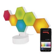   EMOS ZIW426R, GoSmart LED asztali lámpa Hexagon fehér, 6 részből álló, RGBIC dimmelhető, WiFi