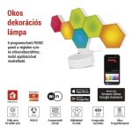 EMOS ZIW426R, GoSmart LED asztali lámpa Hexagon fehér, 6 részből álló, RGBIC dimmelhető, WiFi