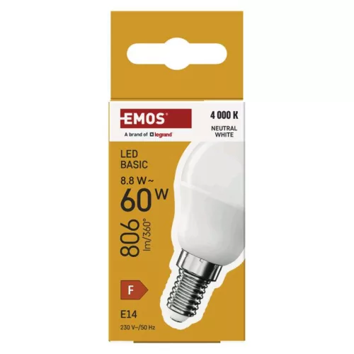 EMOS ZL1F48, LED izzó Basic MINI GLOBE E14 / 8,8 W (60 W) / 806 lm / Természetes fehér