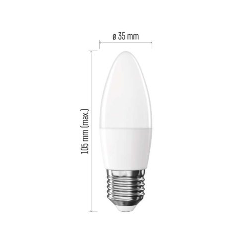 EMOS ZL4F22, LED izzó Basic gyertya / E27 / 5,5 W (40 W) / 470 lm / Meleg fehér