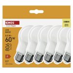 EMOS ZL5F47.6, LED izzó Basic A60 / E27 / 8,8 W (60 W) / 806 lm / Meleg fehér