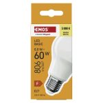 EMOS ZL5F47, LED izzó Basic A60 / E27 / 8,8 W (60 W) / 806 lm / Meleg fehér