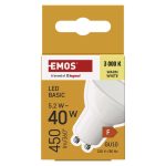 EMOS ZL8F22, LED izzó Basic MR16 / GU10 / 5,2 W (40 W) / 450 lm / Meleg fehér