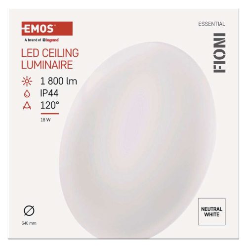 EMOS ZM1121, LED MENNYEZETI LÁMPA FIONI 18W NW IP44