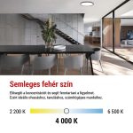 EMOS ZM1405, LED felületi lámpatest FLORI fekete, fehér, 22W, semleges fehér