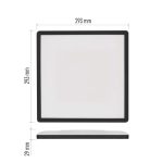 EMOS ZM1406, LED felületi lámpatest FLORI négyzet, fekete, 18W, semleges fehér