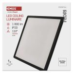 EMOS ZM1406, LED felületi lámpatest FLORI négyzet, fekete, 18W, semleges fehér