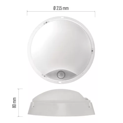 EMOS ZM3131, LED mennyezeti lámpa ZURI 14W 1000lm PIR érzékelővel IP54 meleg fehér