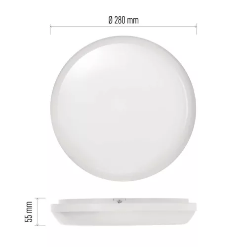 EMOS ZM4311, DORI LED mennyezeti lámpa 18W 1800lm IP54 term. fehér