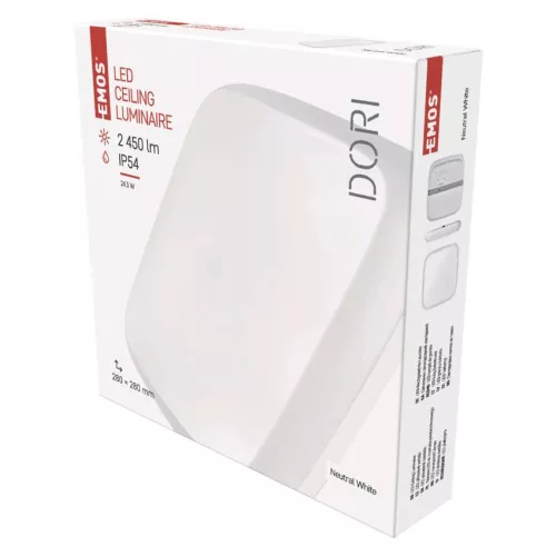 EMOS ZM4314, Dori LED mennyezeti lámpa 24,5W 2450lm IP54 term. fehér