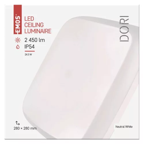 EMOS ZM4314, Dori LED mennyezeti lámpa 24,5W 2450lm IP54 term. fehér