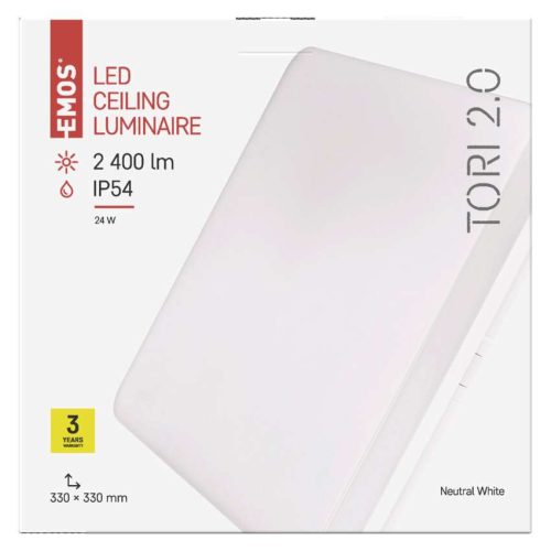 EMOS ZM4324, LED MENNYEZETI LÁMPA TORI 24W NW IP54