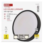 EMOS ZM4401, LED felületi lámpatest RORI kerek, fekete, 17W, CCT