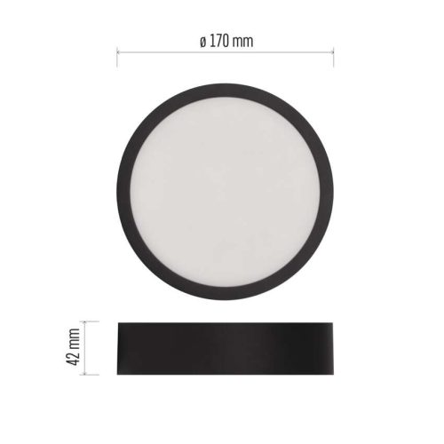 EMOS ZM5333, LED felületi lámpatest NEXXO, kerek, fekete, 12,5W, CCT