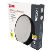   EMOS ZM5353, LED felületi lámpatest NEXXO, kerek, fekete, 28,5W, CCT